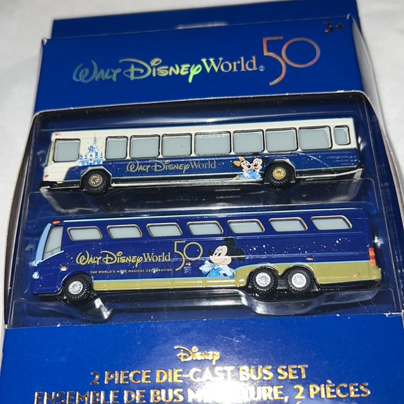 DISNEY Mickey Mouse and Minnie Mouse 50th Anniversary Die Cast Bus Set - Picture 5 of 9